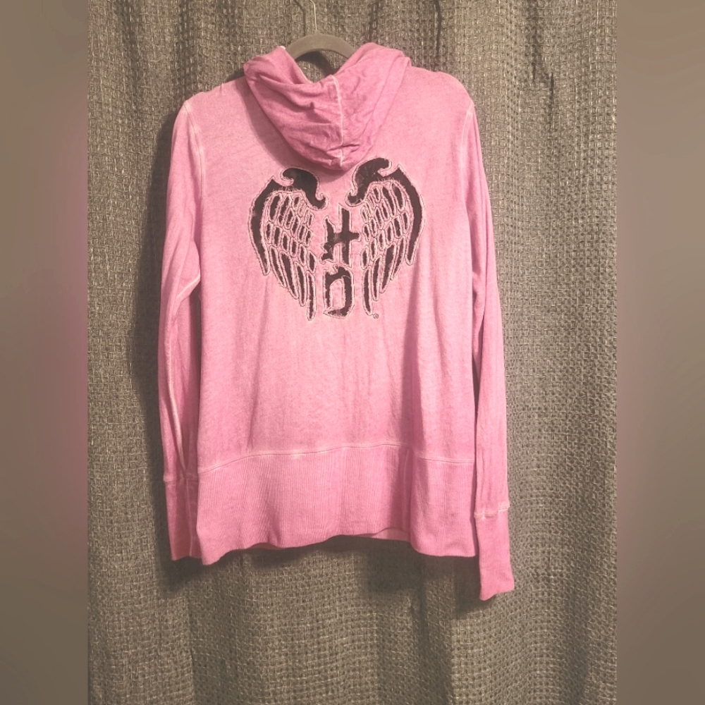 Harley Davidson Lace Cut Out Full Zip Hoodie - Picture 2 of 3
